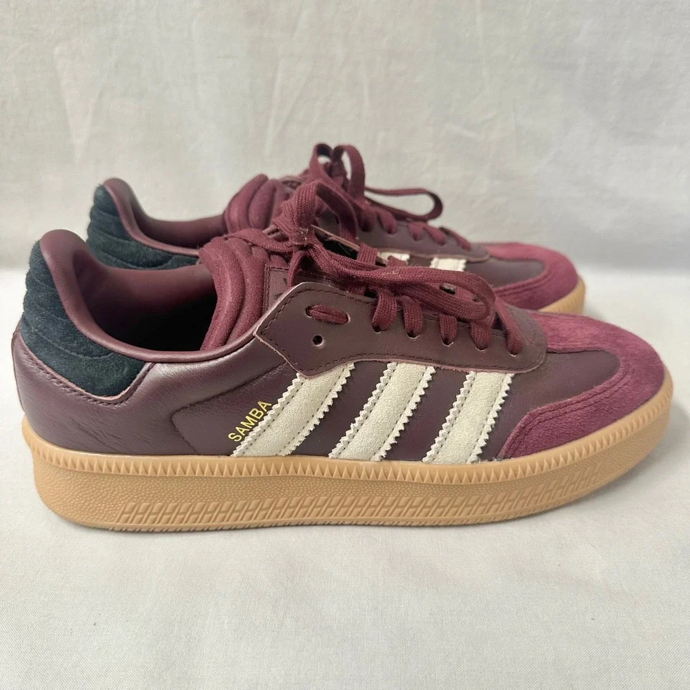 adidas Samba XLG‎ Athletic Shoe - Maroon/Wonder Beige/Gum Men's Size 8